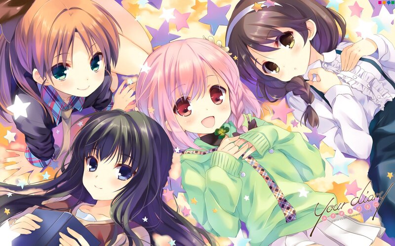 anime girls with stars