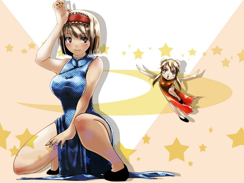 Anime girls with stars