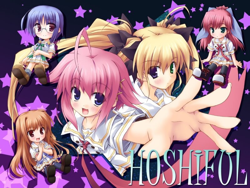 Anime Girls with Stars — Purple