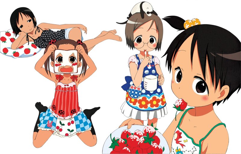 anime girls with strawberries
