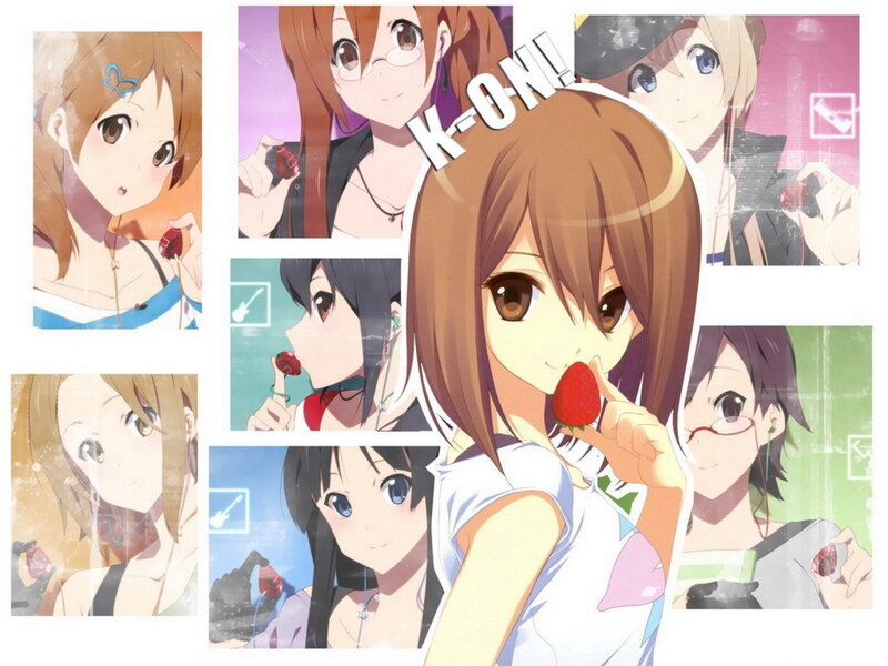 Anime girls with strawberries