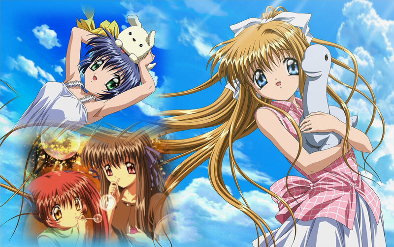 Anime girls with stuffed animals