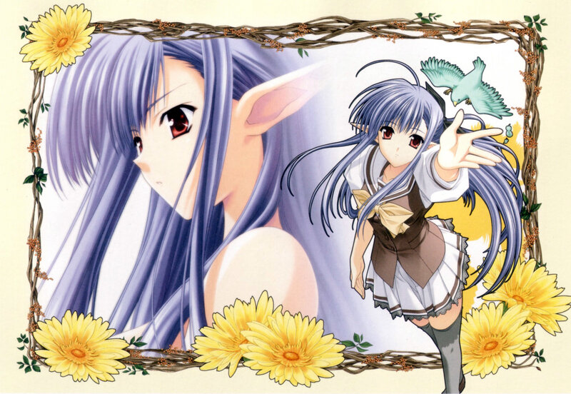 Anime girls with sunflowers