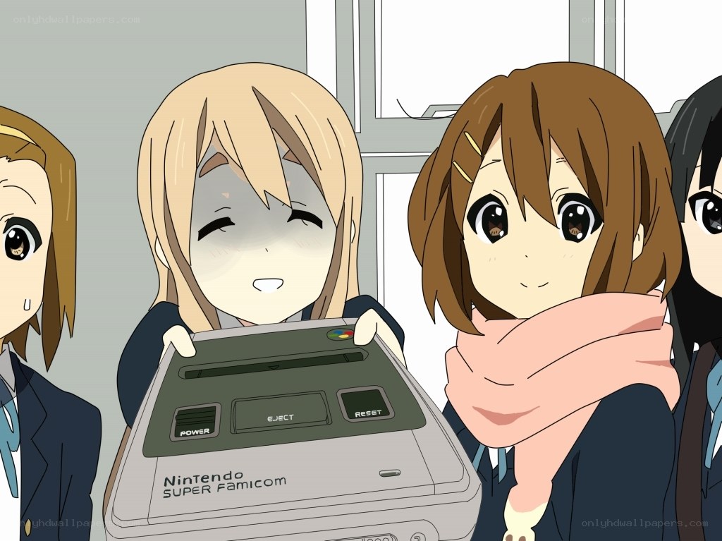 anime girls with super famicom