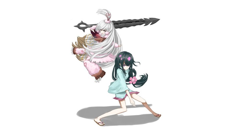 anime girls with swords