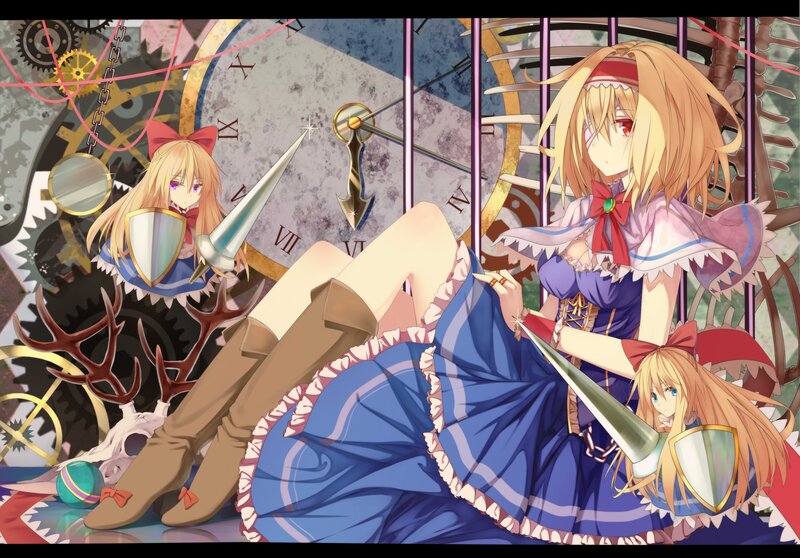 Anime girls with swords and shields