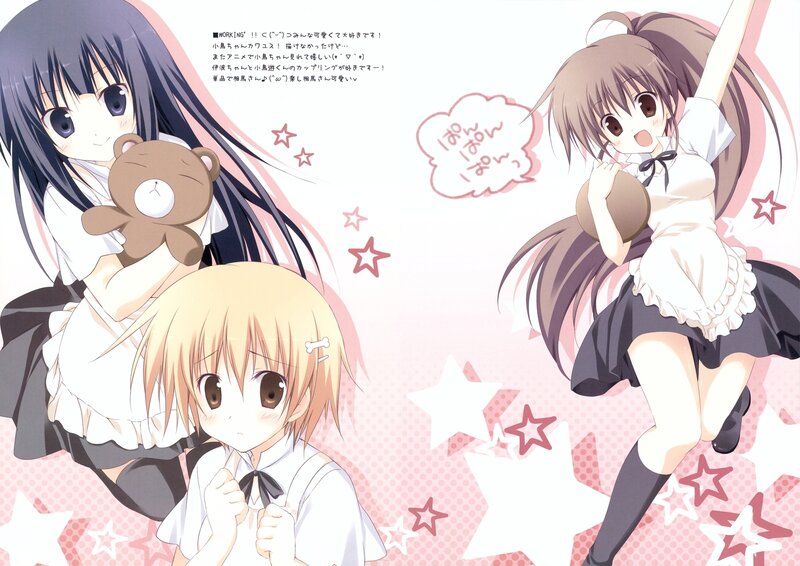 anime girls with teddy bears