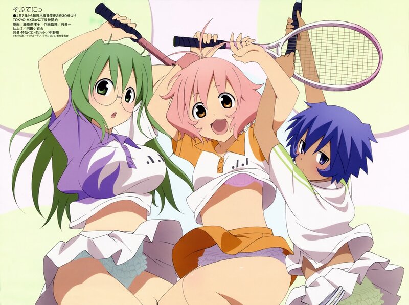 Anime girls with tennis rackets