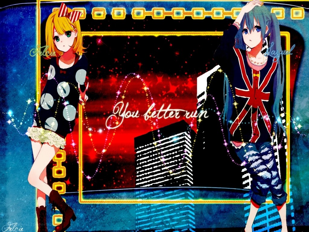 anime girls with text