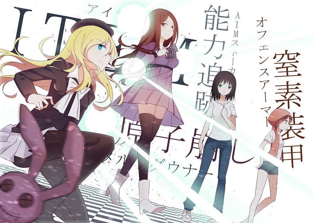 anime girls with text