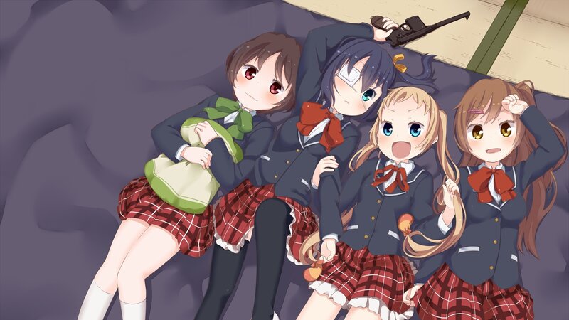 anime girls with toy gun