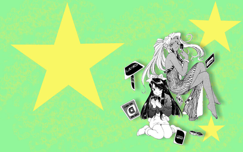 anime girls with UNO cards
