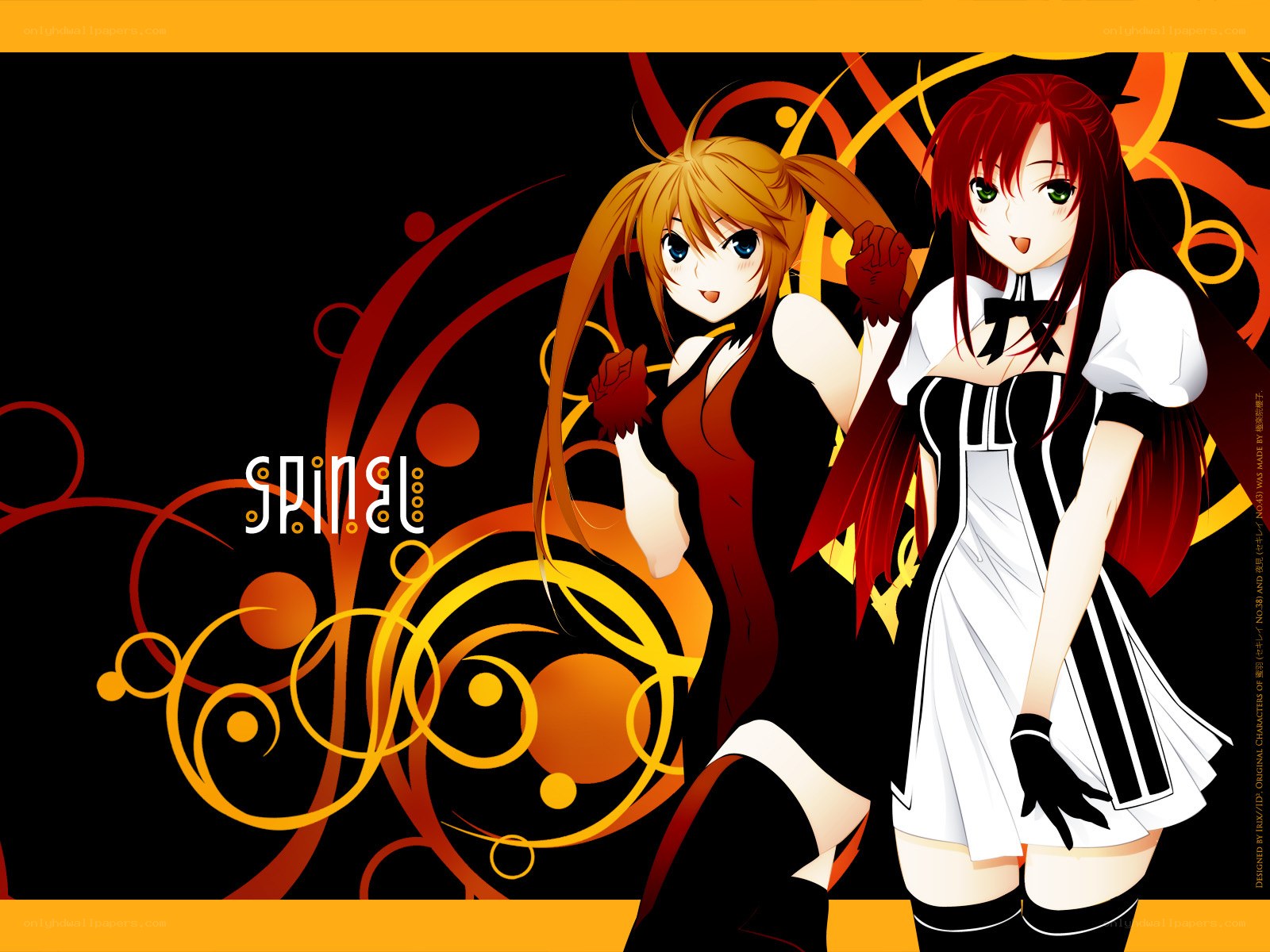 Anime girls with vibrant background