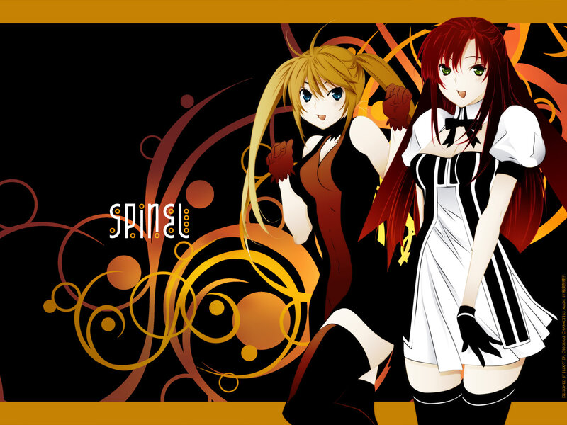 Anime girls with vibrant background