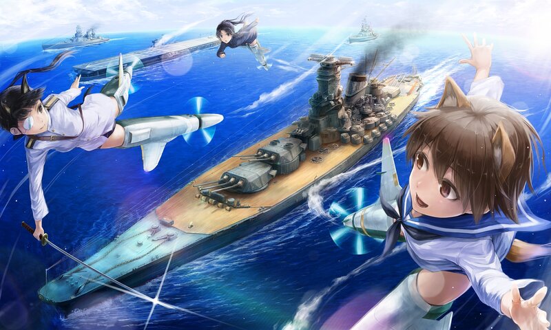 Anime Girls with Warships — Blue