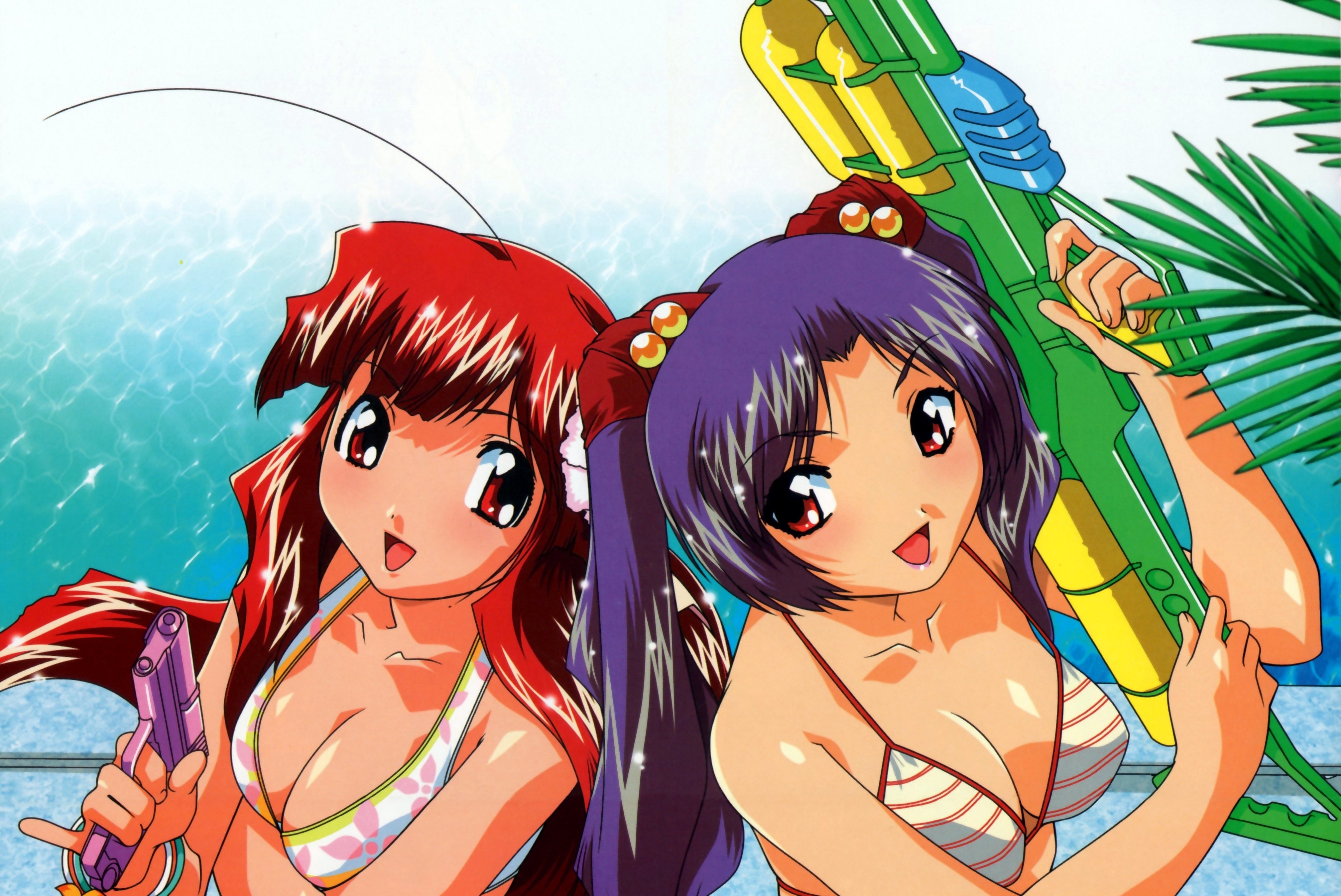 anime girls with water guns