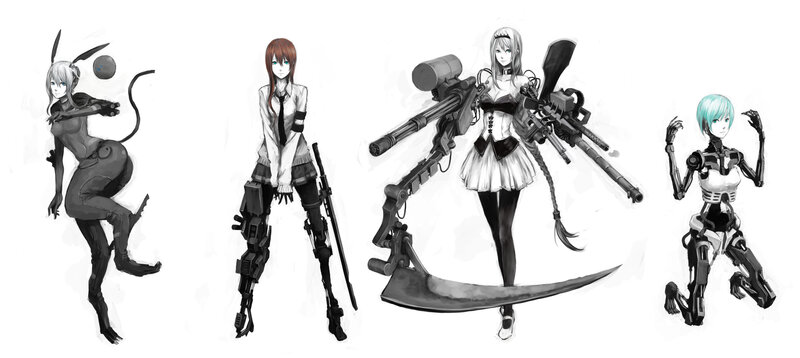 Anime girls with weapons