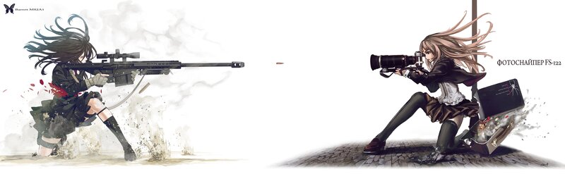 Anime Girls with Weapons — Black
