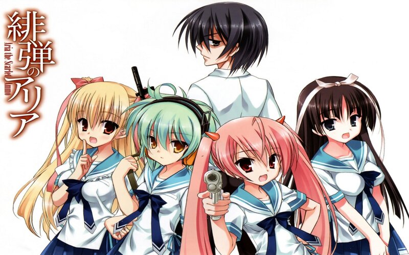 Anime Girls with Weapons — Blue, Dramatic, Manga