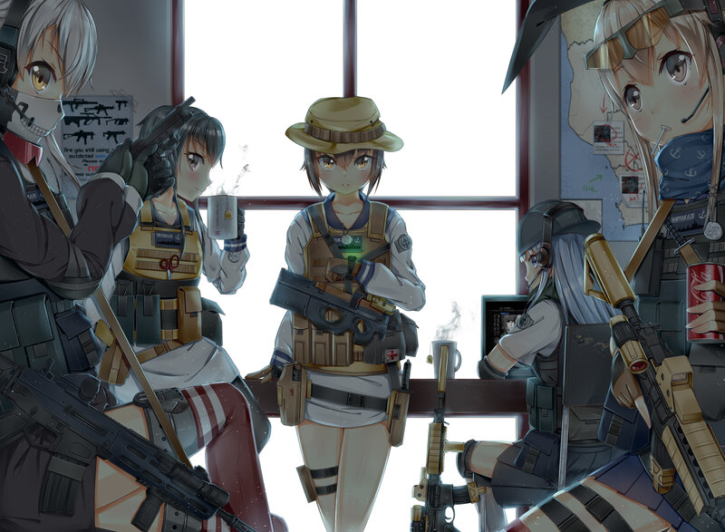 Anime Girls with Weapons — Gray, Calm