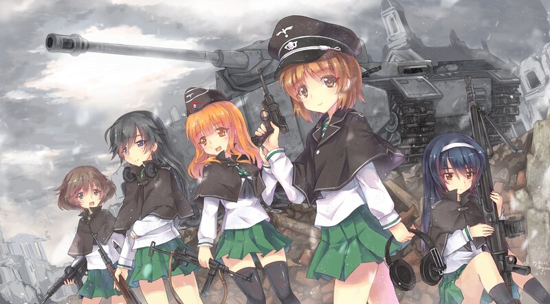 Anime Girls with Weapons — Green, Dramatic