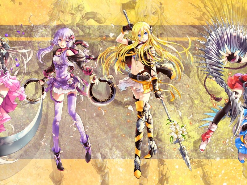 Anime Girls with Weapons — Yellow, Dramatic