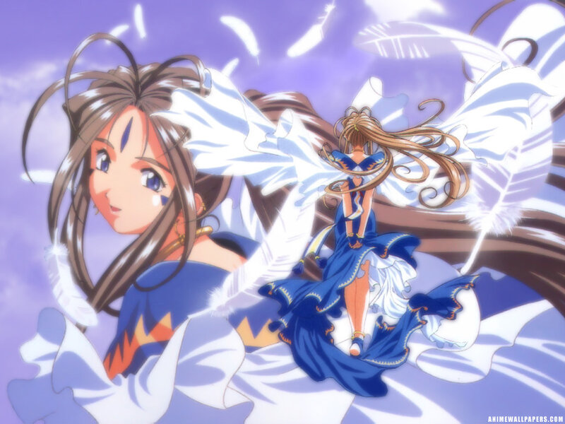 Anime girls with white wings
