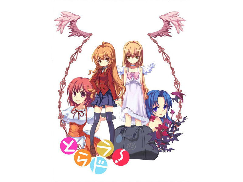 anime girls with wings and bag