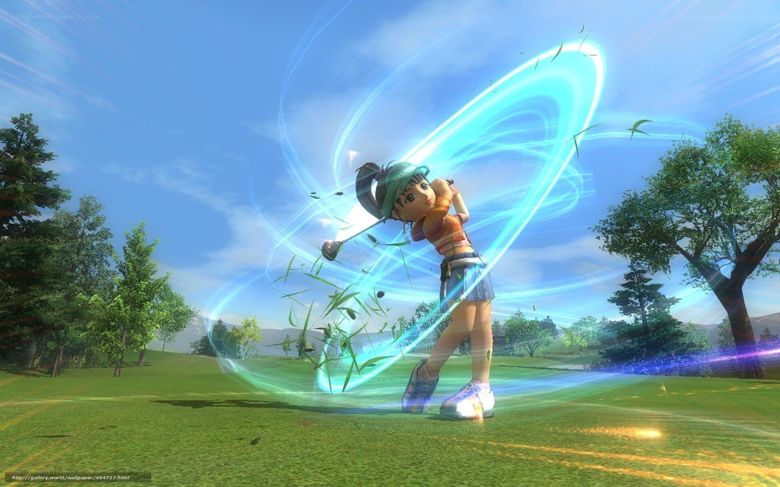 anime golfer in action