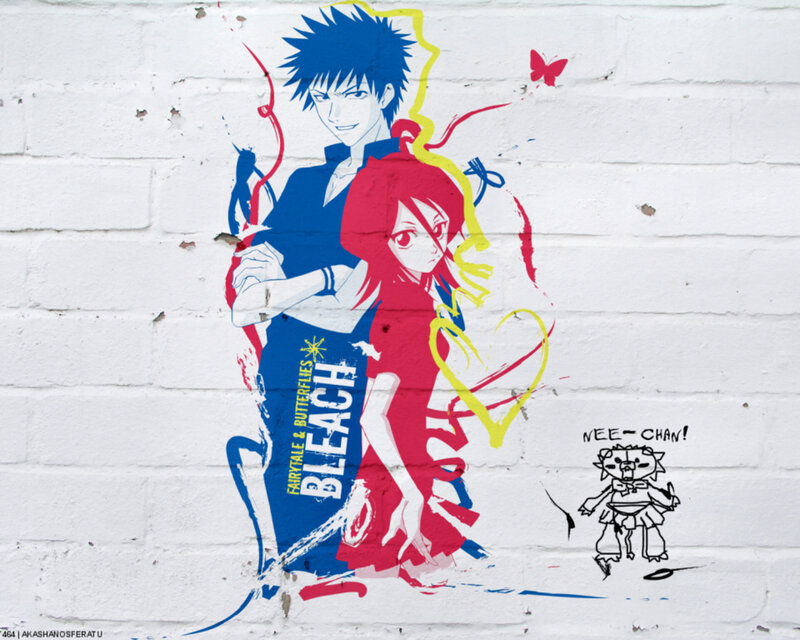 Anime graffiti on a wall