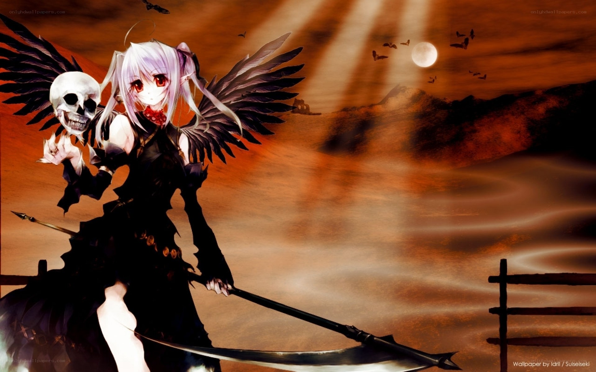Anime grim reaper with scythe