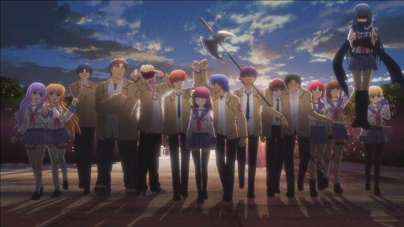 anime group at sunset
