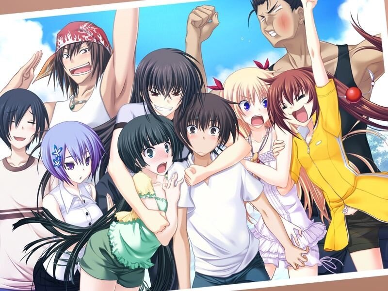 anime group celebration
