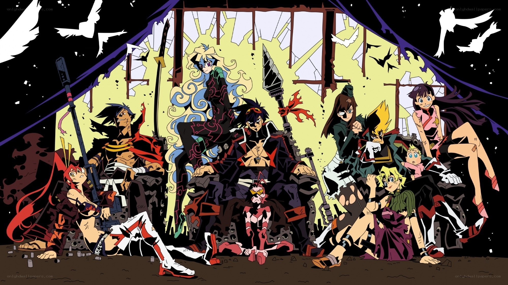 Anime group in battle scene