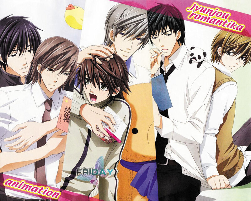 Anime group of young men