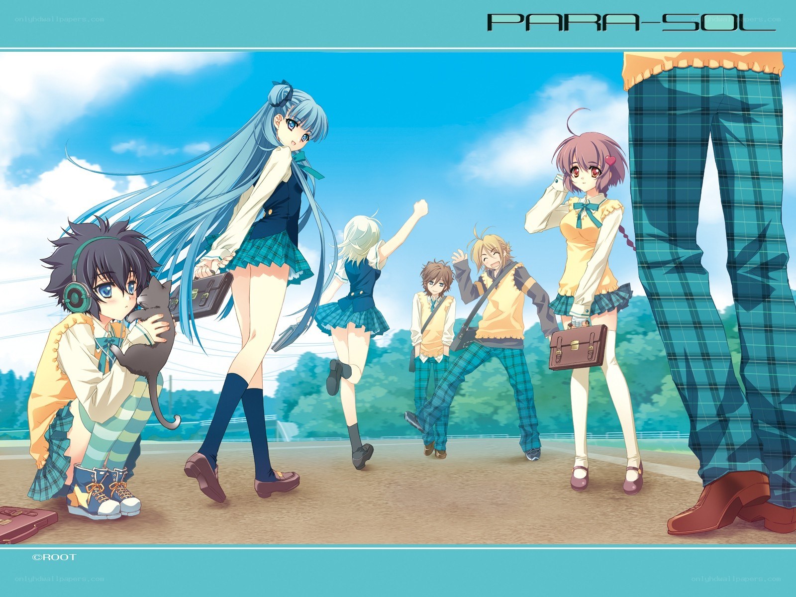 Anime group on a sunny day