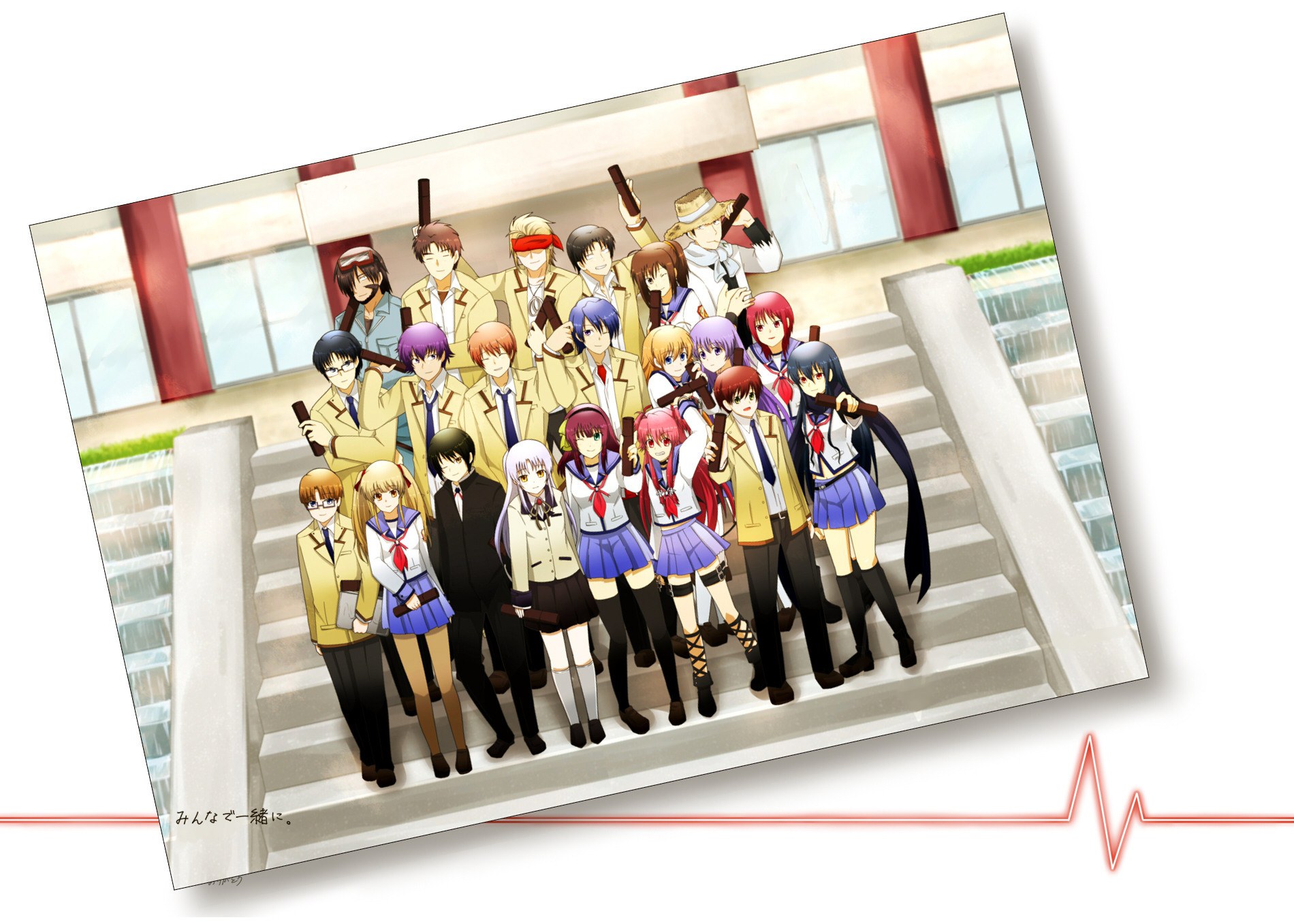 anime group on stairs