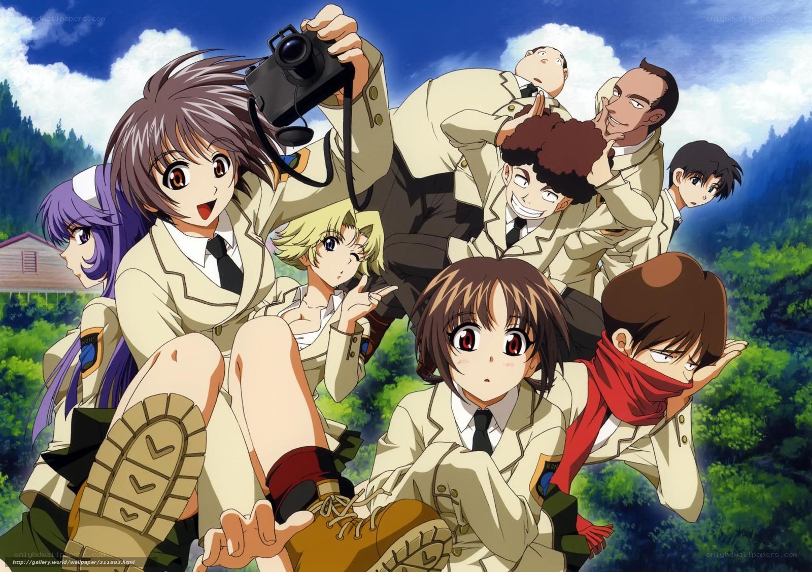 anime group photo outdoors