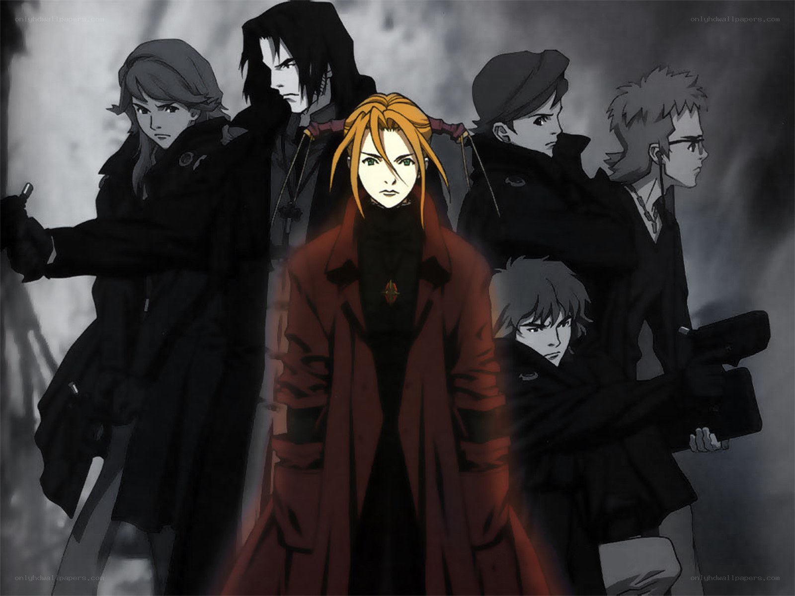 anime group with weapons