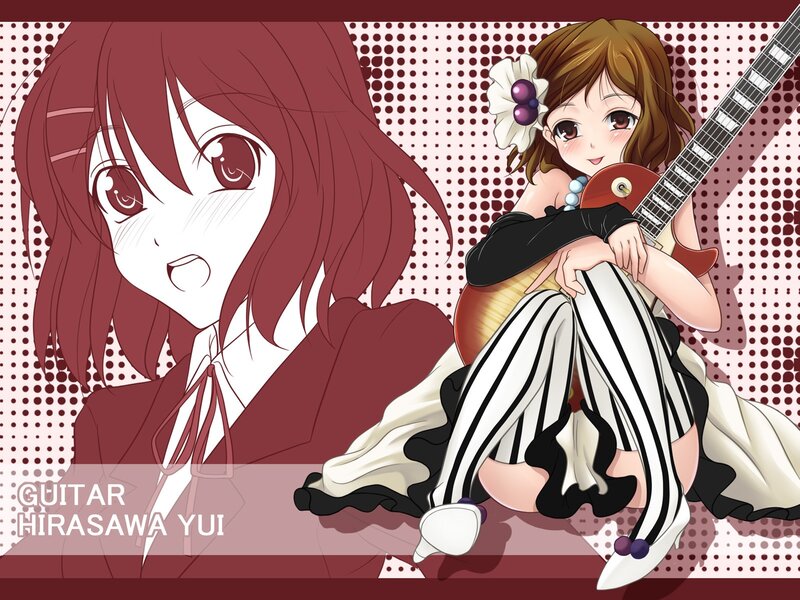 Anime guitar player illustration
