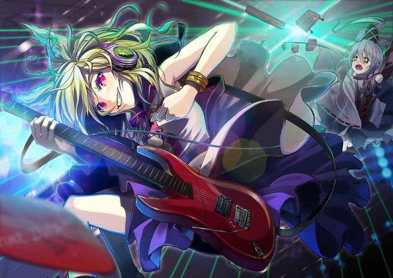 Anime guitarist in concert