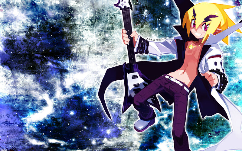 Anime guitarist in space