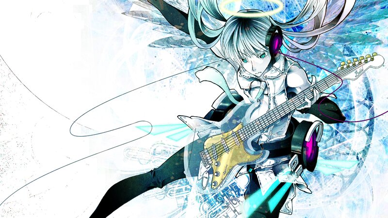 anime guitarist with angel wings
