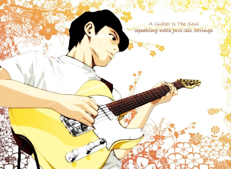 anime guitarist with yellow guitar