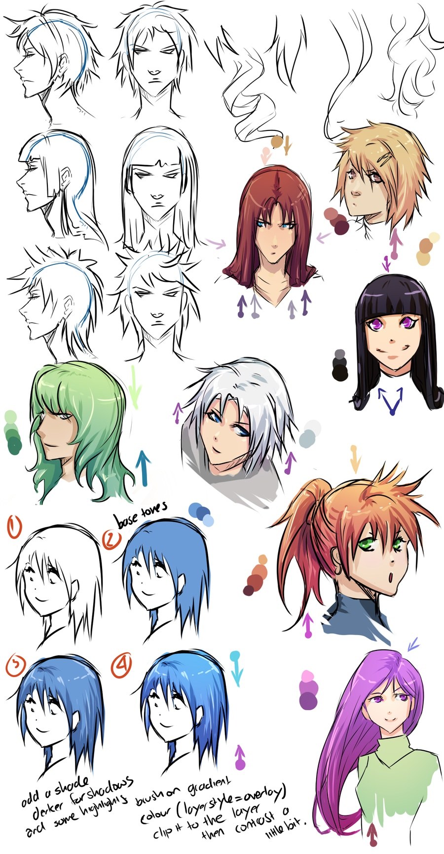 anime hair color tutorial