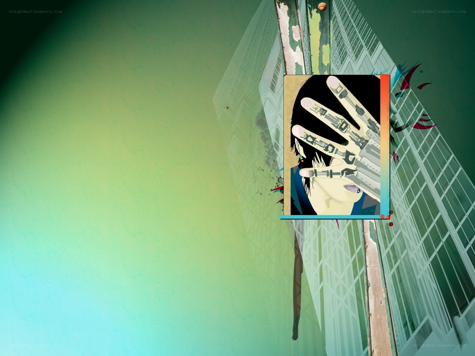 anime hand with mechanical fingers