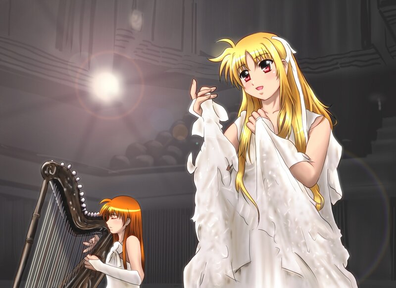 Anime harp performance scene