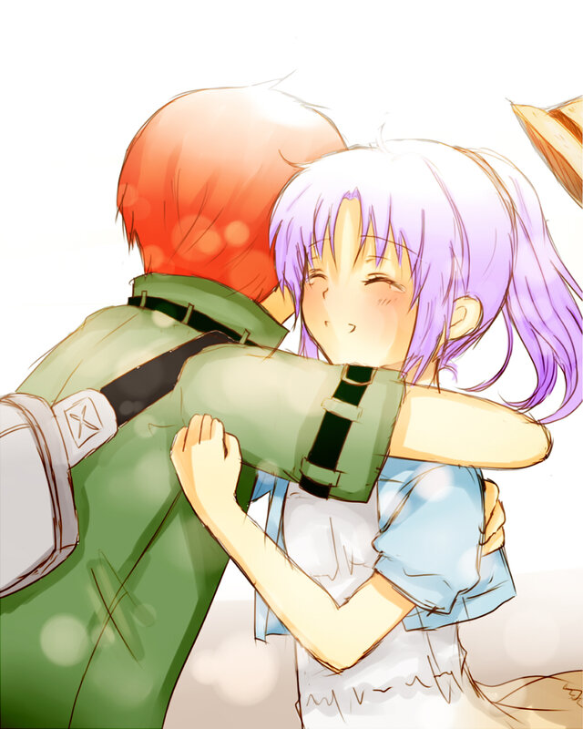 anime hug scene