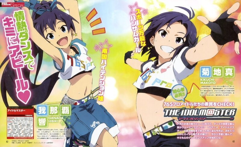 Anime idol characters in action