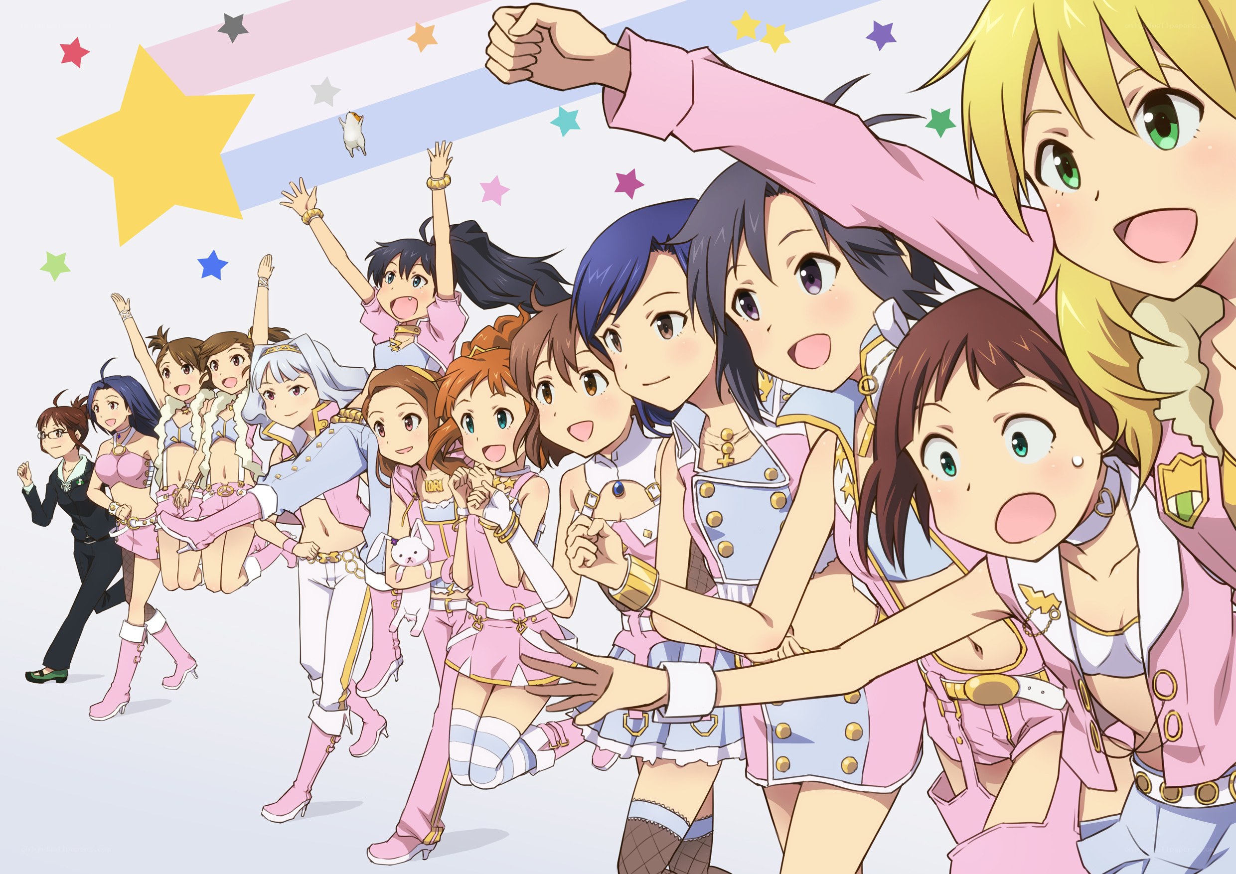 anime idol group celebration